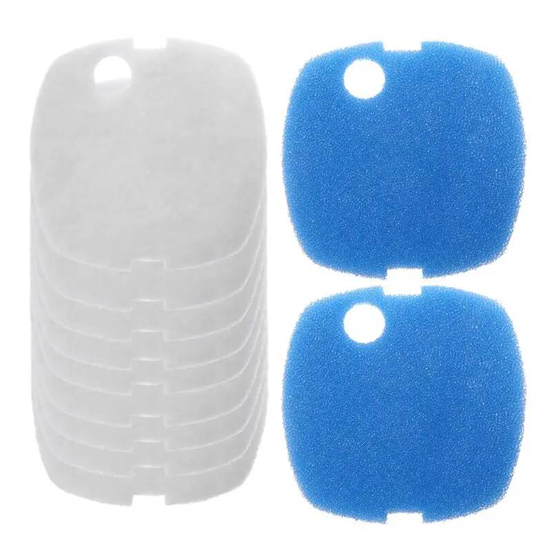 Aquael Filter Fzn - 6/10pcs Aquarium Sponge Filter Pads White+blue